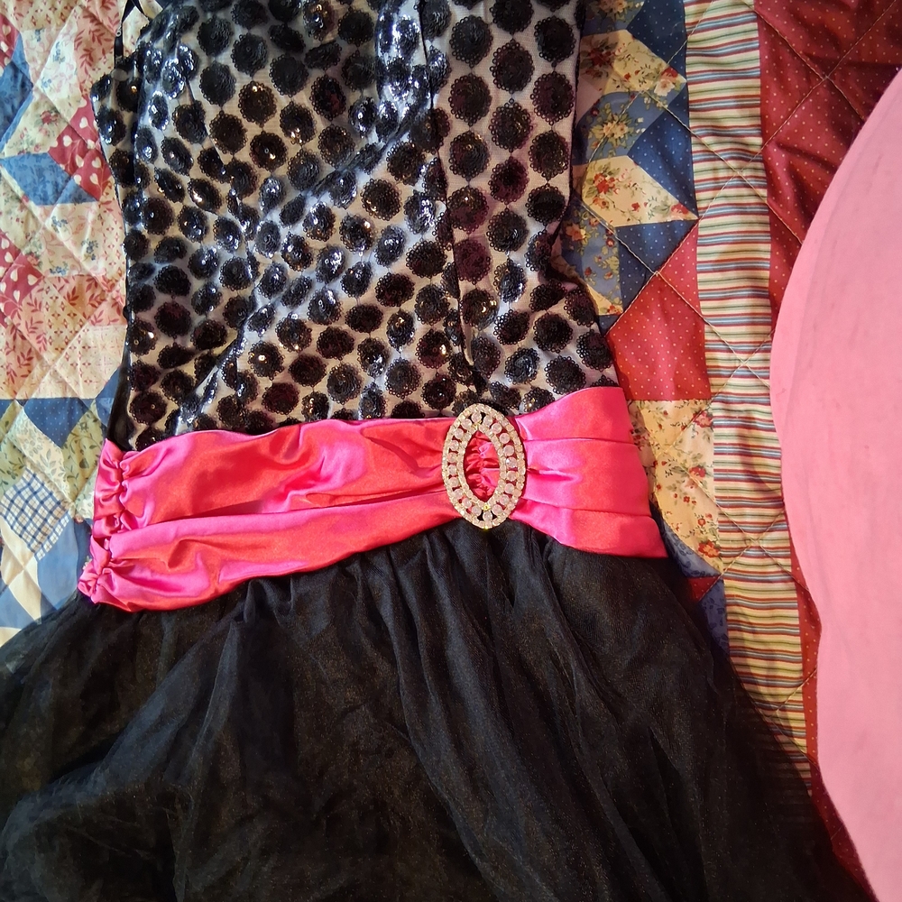 XOXO Black and Pink Formal Kids Dress